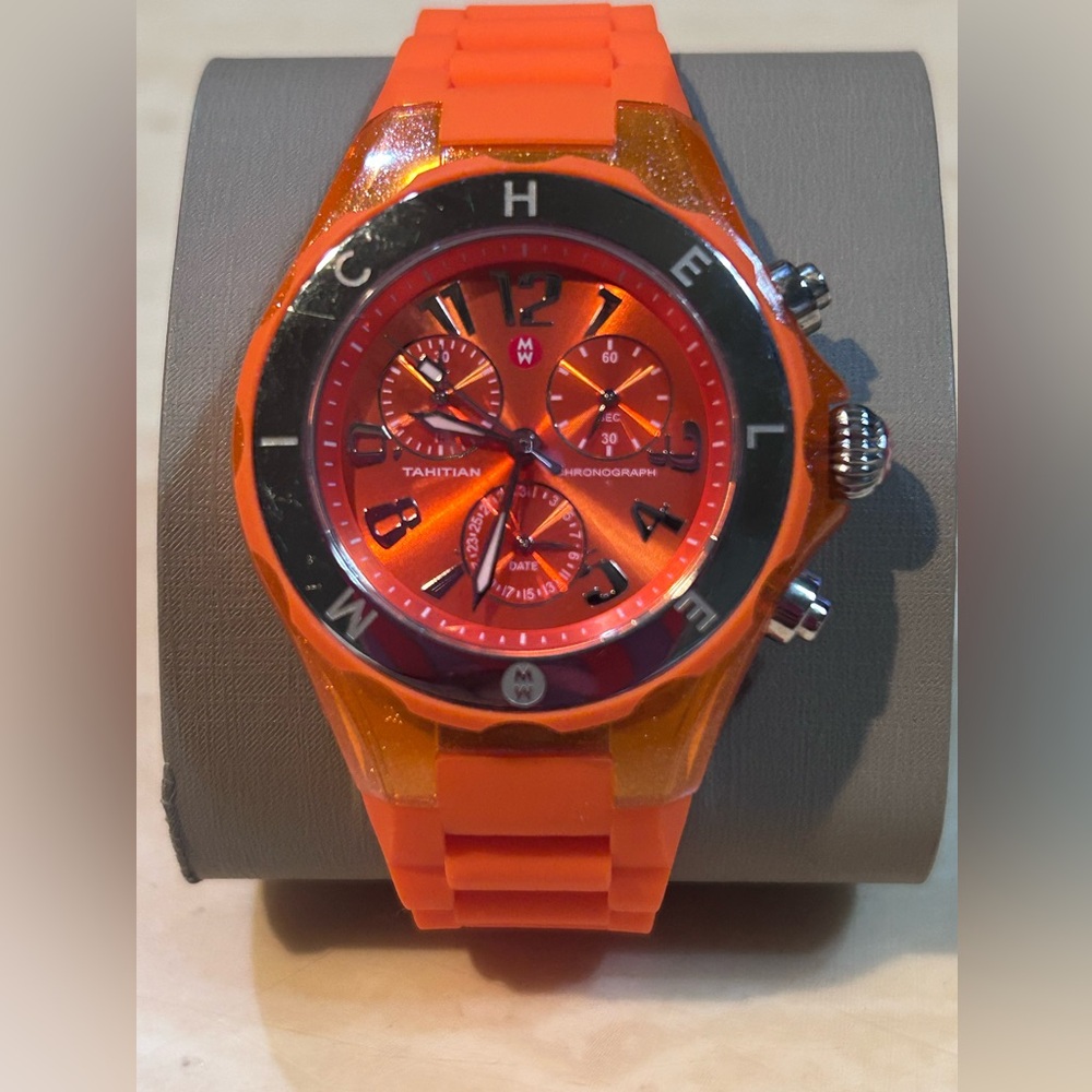 Michele Orange Tahitian Chronograph Women's Watch
